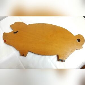 Vintage Pig Shaped Wooden Dough Board